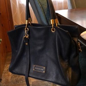 Marc Jacobs- Navy blue leather shoulder bag